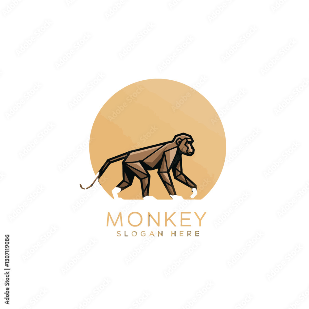 Fototapeta premium Geometric Monkey Logo