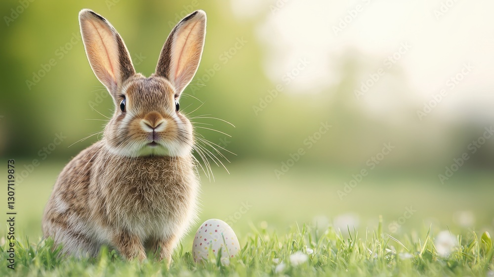 Fototapeta premium Easter's Day Spring Bunny and Easter Egg