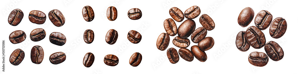 Assortment of aromatic roasted coffee beans in various shapes and sizes with a textured backdrop showcasing the diversity and premium of the coffee selection Assortment of aromatic roasted coffee beans in various shapes and sizes with a textured backdrop showcasing the diversity and premium of the coffee selection