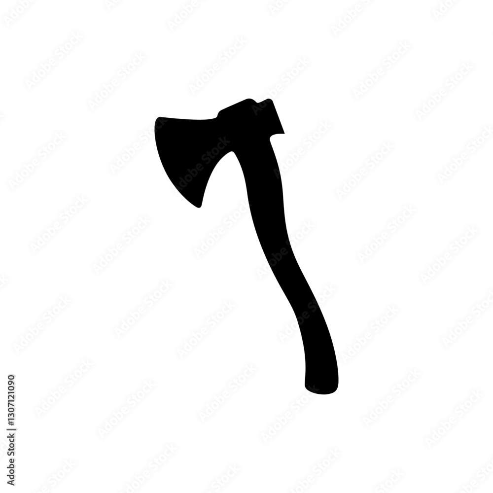 Black axe silhouette isolated on white background. Axe icon vector illustration. Black axe silhouette isolated on white background. Axe icon vector illustration.