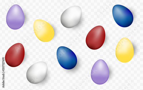 A Collection of Colorful Easter Eggs for Festive and Joyful Decoration this Season isolated background. vector illustration.