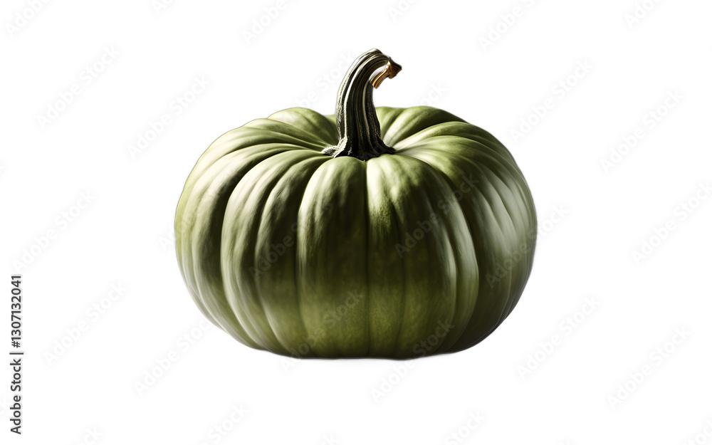 A whole green pumpkin with smooth skin, isolated on a empty plain background A whole green pumpkin with smooth skin, isolated on a empty plain background