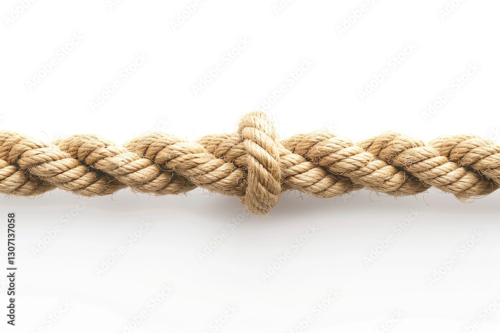 This captivating rope features a skillfully tied knot that emphasizes the rugged texture and organic feel of natural fibers set against a clean background This captivating rope features a skillfully tied knot that emphasizes the rugged texture and organic feel of natural fibers set against a clean background