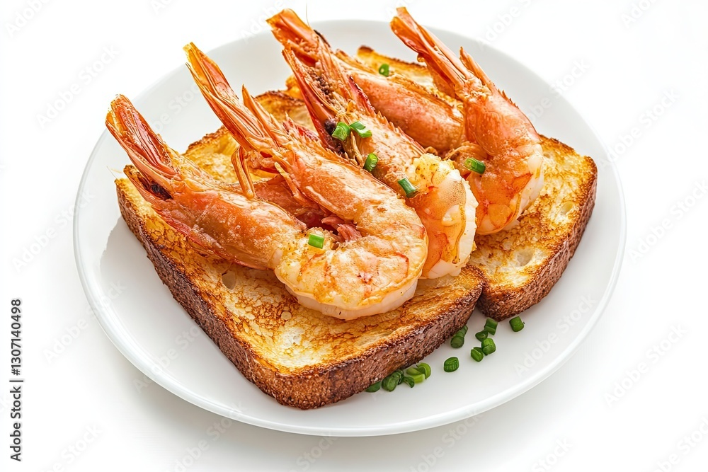 Crispy shrimp toast isolated on white background Crispy shrimp toast isolated on white background