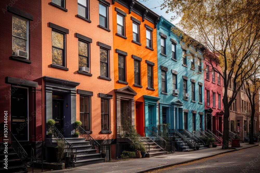 Naklejka premium New York house city architecture.
