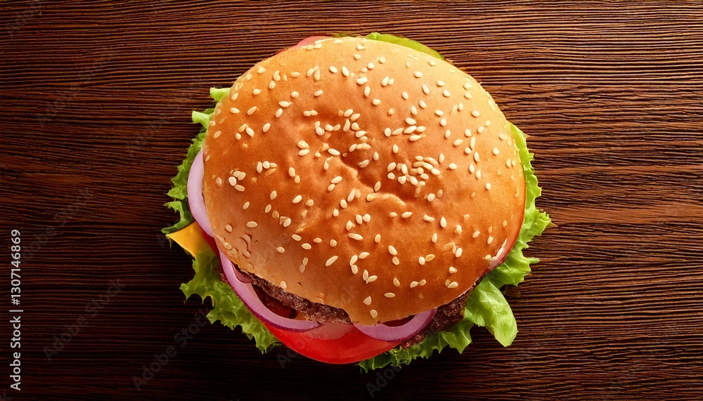 hamburger on color background