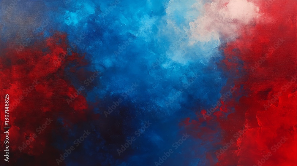 Obraz premium Crimson and bright blue mist, rich and bold with seamless blending and cloud texture