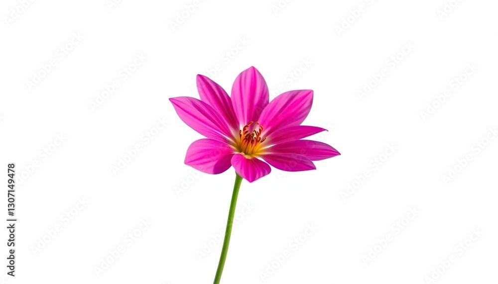 A single, vibrant bloom isolated against a pure white backdrop, floral, element A single, vibrant bloom isolated against a pure white backdrop, floral, element