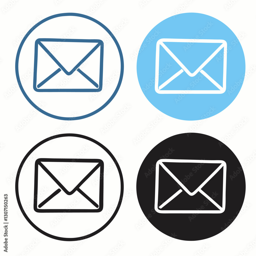 Email Circles Set vector illustration Email Circles Set vector illustration