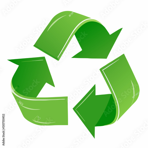 Green recycle symbol isolated on white background vector  illustration