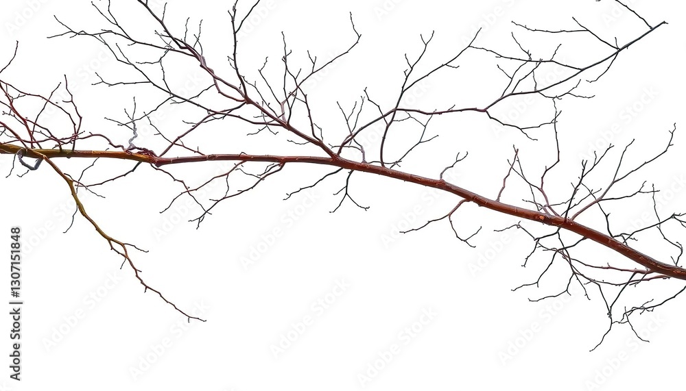 Bare, intricate branches isolated against a pure white backdrop, winter, simple Bare, intricate branches isolated against a pure white backdrop, winter, simple