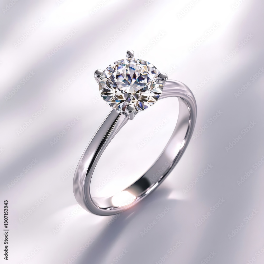 Solitaire Diamond Ring, Studio Shot, White Background, Jewelry Advertisement Solitaire Diamond Ring, Studio Shot, White Background, Jewelry Advertisement