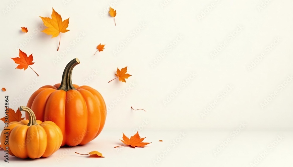 Naklejka premium Triangular pumpkin shapes against a white background, abstract, autumnal