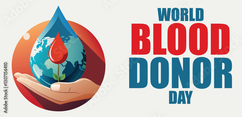 World Blood Donor Day, National day of donor, banner, icon blood