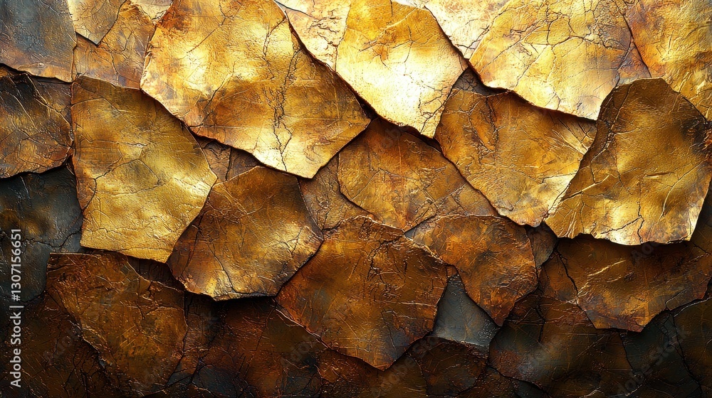 Gold leaf mosaic wall art Gold leaf mosaic wall art