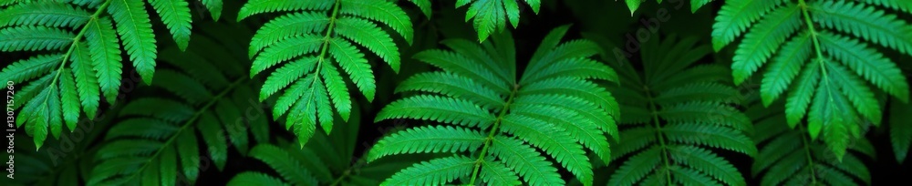 Tropical fern fronds in shades of dark green and light green, tropical ferns, leafy greens, vegetation Tropical fern fronds in shades of dark green and light green, tropical ferns, leafy greens, vegetation