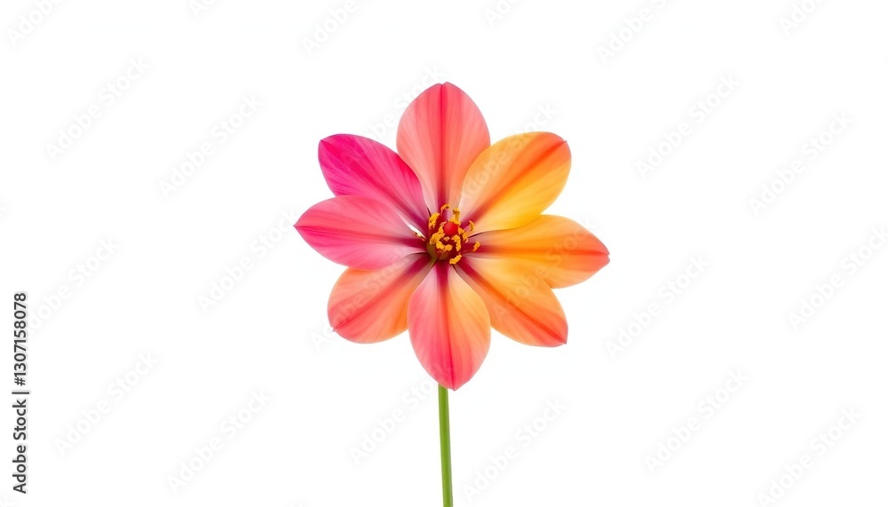 A single, vibrant bloom isolated against a pure white backdrop, background, image A single, vibrant bloom isolated against a pure white backdrop, background, image