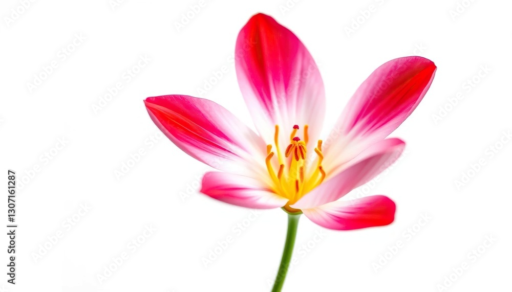 A vibrant single bloom, petals unfurled, set against a pure white backdrop, floral, studio shot A vibrant single bloom, petals unfurled, set against a pure white backdrop, floral, studio shot