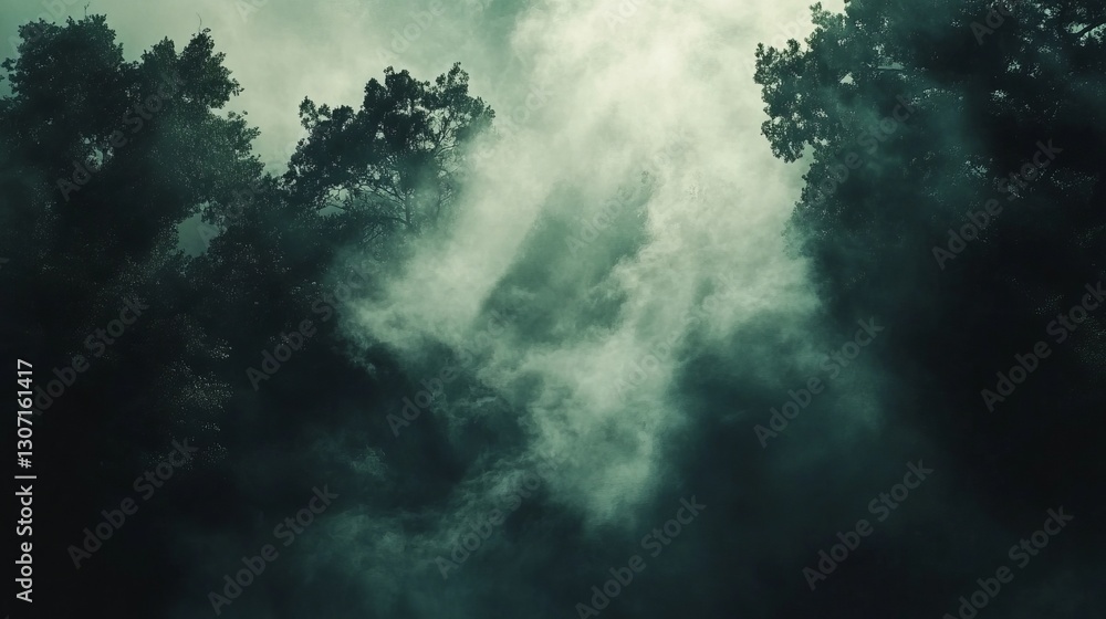 Dark forest green and navy clouds, moody and luxurious with glossy highlights Dark forest green and navy clouds, moody and luxurious with glossy highlights