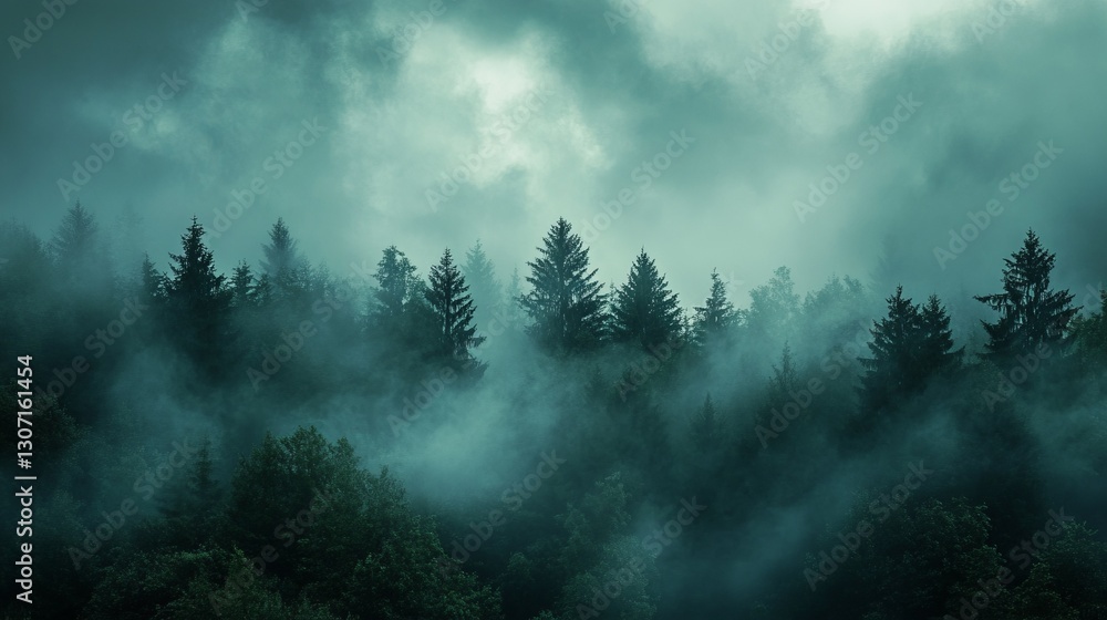 Dark forest green and navy clouds, moody and luxurious with glossy highlights Dark forest green and navy clouds, moody and luxurious with glossy highlights