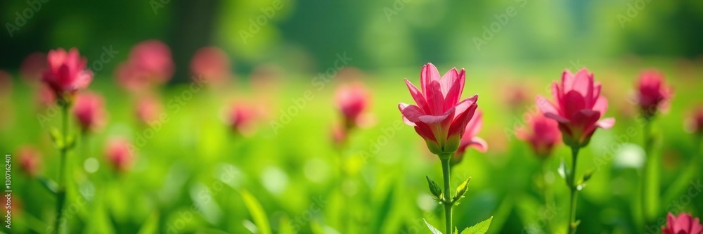 Tuberose flowers start to develop and expand in a lush green meadow, field, landscape, green Tuberose flowers start to develop and expand in a lush green meadow, field, landscape, green