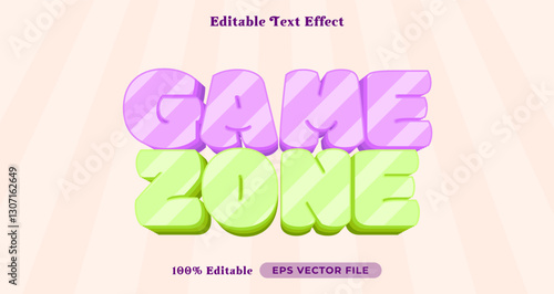 game zone editable text style, bubble text effect