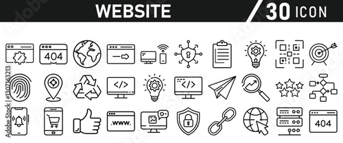 Website icon set inliner style. Website set icon vector. for computer and mobile. Vector illustration