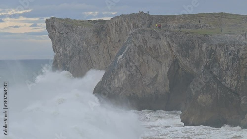Wallpaper Mural Powerful Storm Wild Waves on the Cantabrian Sea, Asturias Coast, Spain Torontodigital.ca