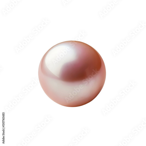 pink pearl isolated on white, transparent background png 