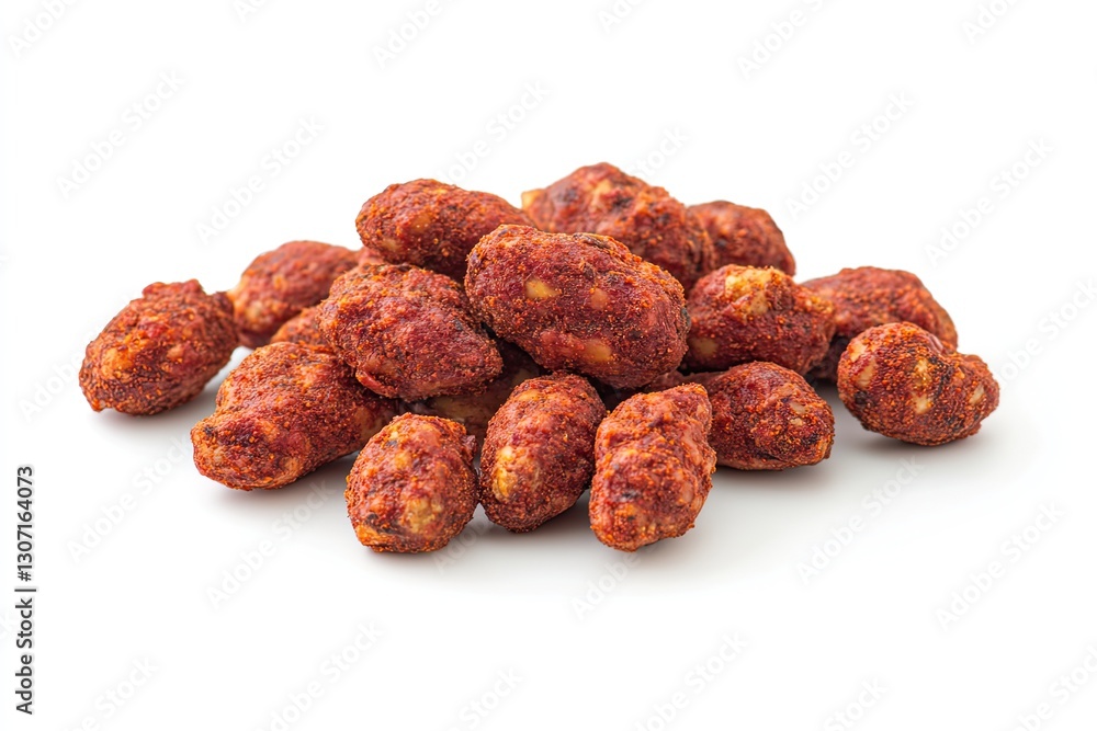 Five-spice roasted peanuts isolated on white background Five-spice roasted peanuts isolated on white background