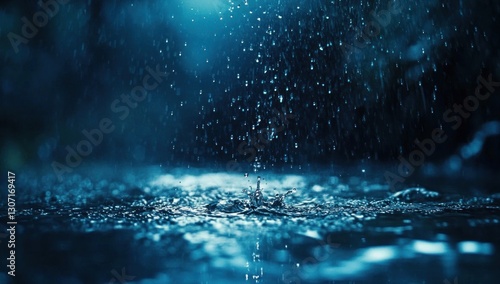 Wallpaper Mural Rain drops splashing on dark water surface. Torontodigital.ca