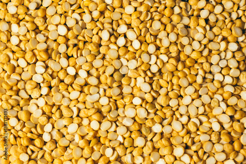 Obraz na plátně Top view of Split chickpeas, Yellow Chana dal , Bengal gram