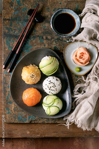 Vászonkép Trendy sushi balls temari