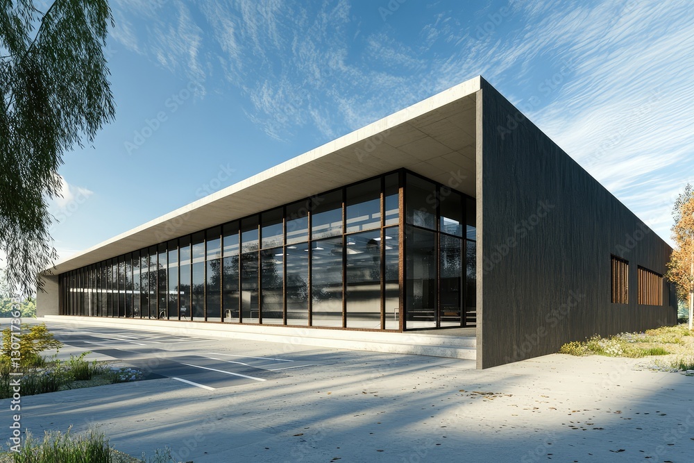 Modern Concrete Hall Design. AI generated illustration. Modern Concrete Hall Design. AI generated illustration.