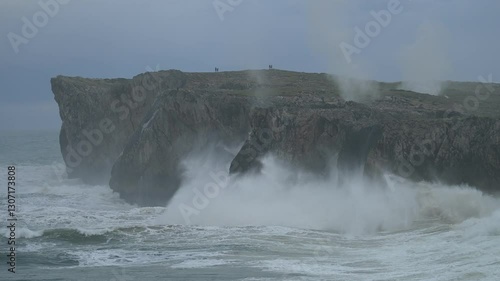 Wallpaper Mural Powerful Storm Wild Waves on the Cantabrian Sea, Asturias Coast, Spain Torontodigital.ca