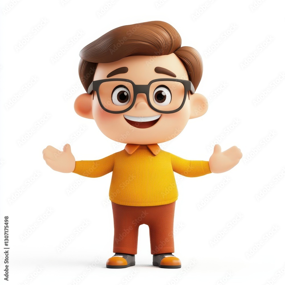 Adorable 3D Cartoon Character with Positive Expression and Friendly Gesture Perfect for Social Media and Digital Communication Adorable 3D Cartoon Character with Positive Expression and Friendly Gesture Perfect for Social Media and Digital Communication