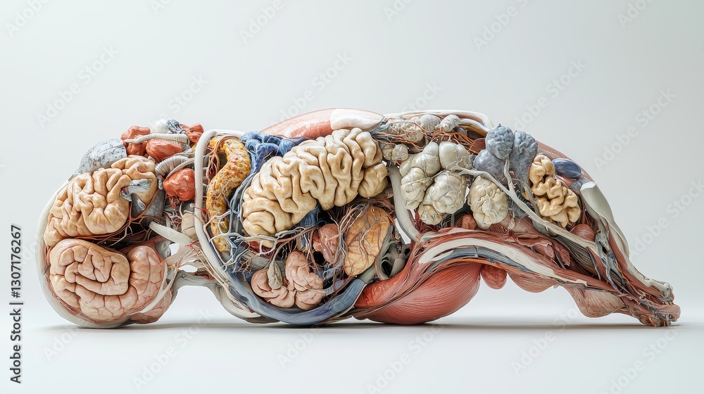 Naklejka premium Human Anatomy Study, Internal Organs, Studio