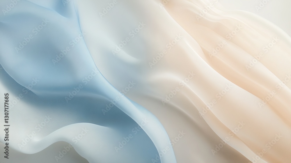Obraz premium Soft abstract gradient with light beige and blue hues, gently blending, evoking a calm and peaceful aesthetic