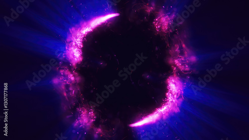 Tablou pe pânză A mesmerizing abstract cosmic portal with vibrant purple light and energy swirling in space