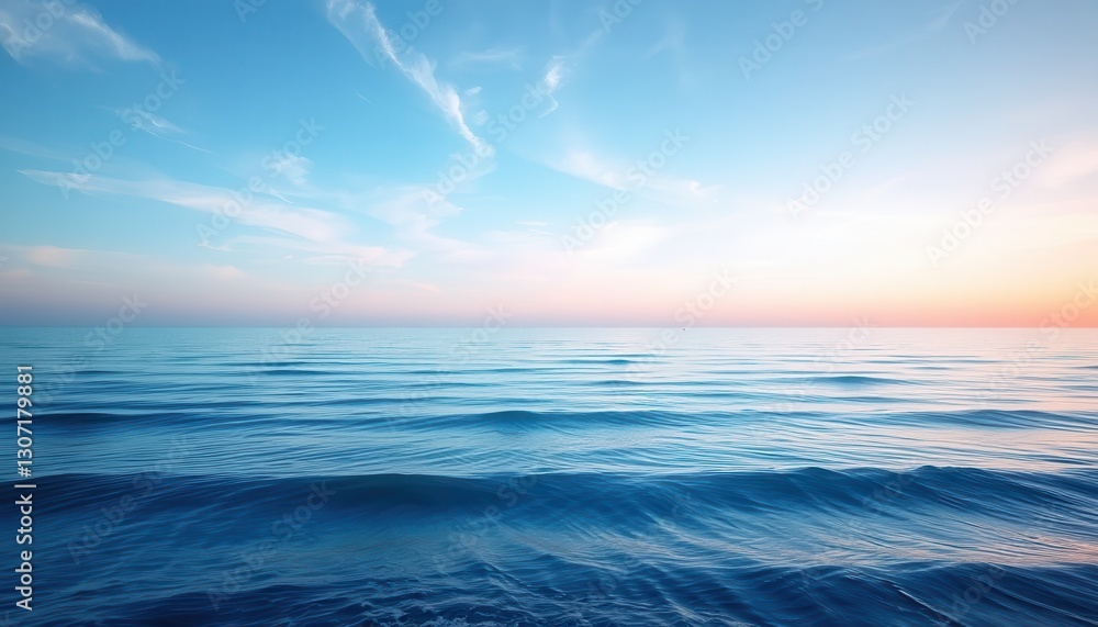 Fototapeta premium Serene ocean sunrise tranquil seascape digital photography calm waters wide angle nature's beauty