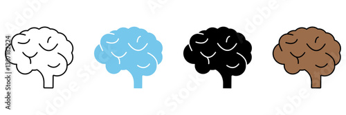 brain concept line icon. Simple element illustration.