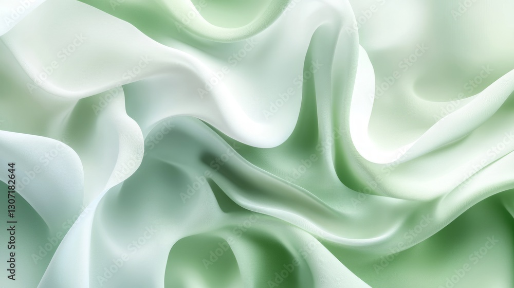 Obraz premium Soft abstract gradient with light grey and green hues, blending gently, creating a peaceful and ethereal atmosphere