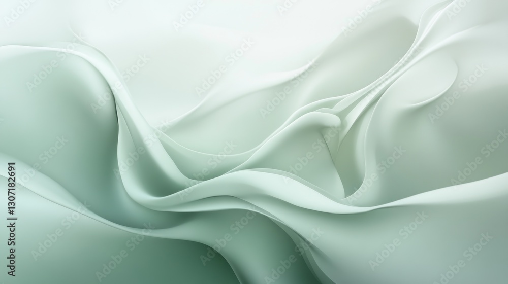 Obraz premium Soft abstract gradient with light grey and green hues, blending gently, creating a peaceful and ethereal atmosphere