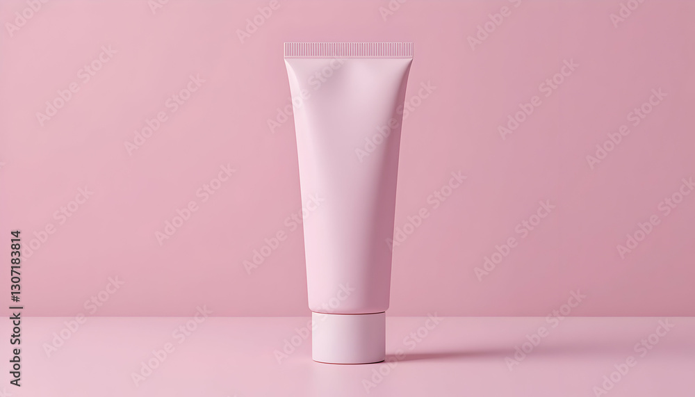 Pink Tube Container Mockup on Matching Background for Product Display Pink Tube Container Mockup on Matching Background for Product Display