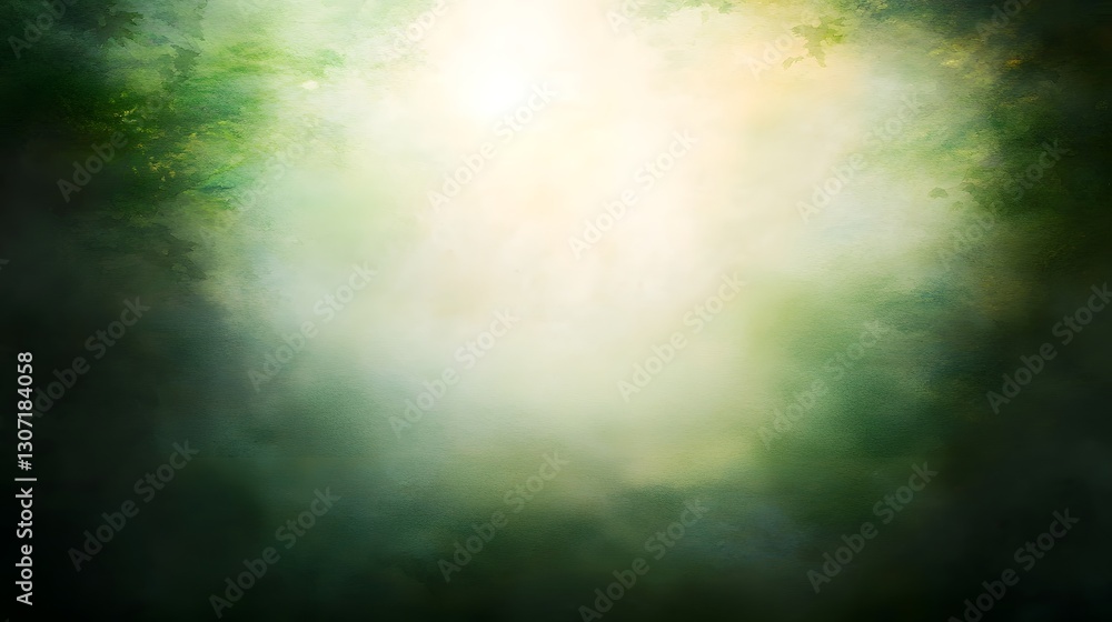 Ethereal Soft Green Background with Glowing Light and Blurred Forest Elements Ethereal Soft Green Background with Glowing Light and Blurred Forest Elements