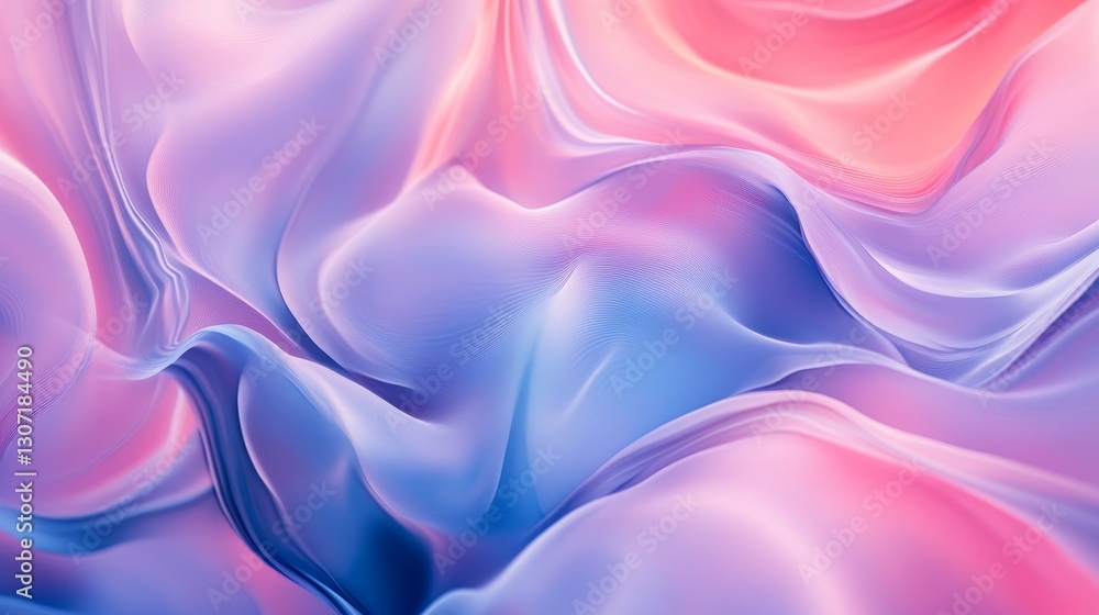 Fototapeta premium Soft abstract gradient with pink and blue hues, blending smoothly with blurred edges, creating a calm and dreamy mood