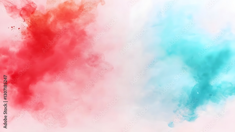 Fototapeta premium Vibrant Splashes of Red and Blue Paint on Light Background for Artistic Background Design