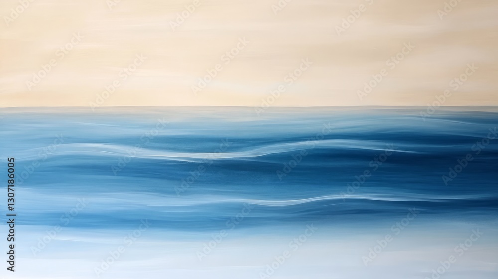 Obraz premium Soft gradient with light beige and blue hues, gently blending, evoking a calm and peaceful atmosphere