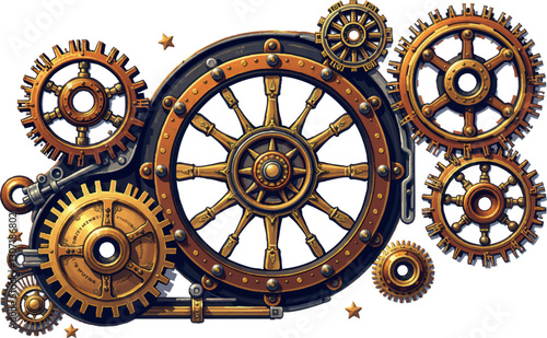 an image of a clock with gears and gears in the shape of a clock