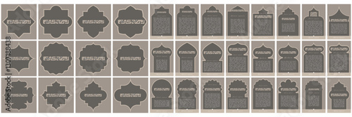 Mega set islamic cards arabic eastern style with ramadan kareem arabic calligraphy 